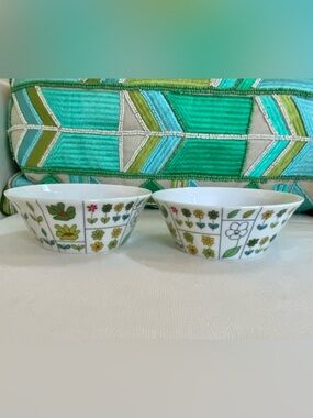 2 VTG Emilio Pucci for Rosenthal Baumann Piemonte Germany Fruit Dessert Bowls